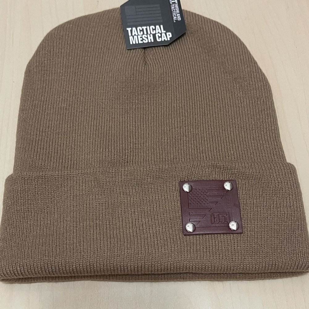 Highland Tactical-Tactical ￼Mesh Beanie (Desert) American Flag HL-BN-4-DS